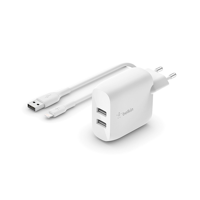 BELKIN chargeur câble Lightning et 2 Ports USB (A+A) 24W photo 1