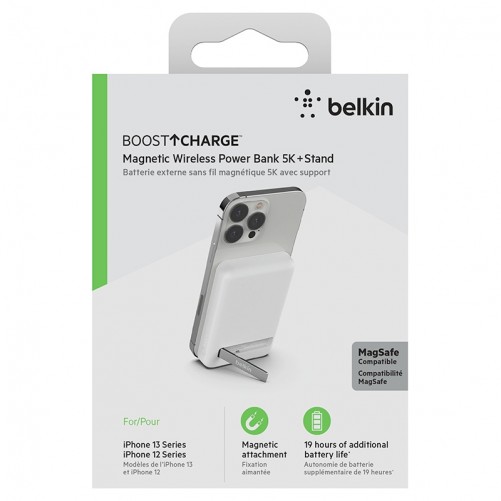 BELKIN batterie externe MagSafe (5 000mAh) avec support - Blanche photo 6