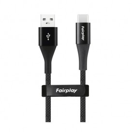 Câble de charge USB C (1m) Tressé noir photo 1