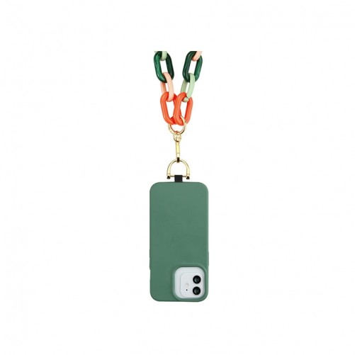 Bijou tour de cou (120cm) Multicolore vert et orange - Longueur 120cm photo 4