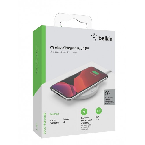 Chargeur sans fil (Officiel) BELKIN 15W - Blanc photo 3