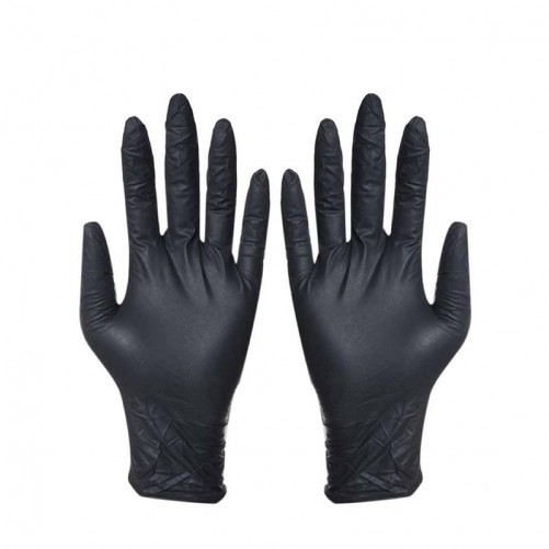 Lot de 100 gants en silicone (taille L) - noirs photo 1