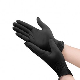 Lot de 100 gants en silicone (taille L) - noirs photo 2