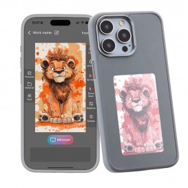 Coque photo grise personnalisable E-Ink pour iPhone 14_photo1