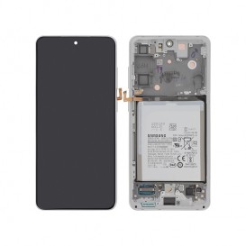 Bloc écran avec batterie (Officiel) Galaxy S21 FE (G990B) Blanc photo 1