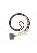 Bijou tour de cou en cordon (120cm) - Noir et perles photo 1
