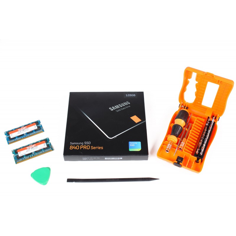 Kit nouvelle vie (SSD Samsung 128 Go + 4 Go RAM SQP + Outils)