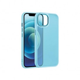 Housse effet satin mat transparent Bleu Dragée - iPhone 16 Plus photo 1