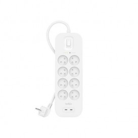 Multiprise parafoudre 8 prises et 2 USB-C charge rapide - Belkin photo 1
