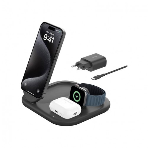Station de charge sans fil 3 en 1 15W Qi2 noir - Belkin photo 2