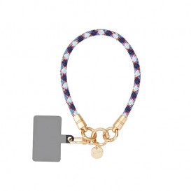 Bijou poignet cordon Marika (40cm) - Bleu et rouge photo 1
