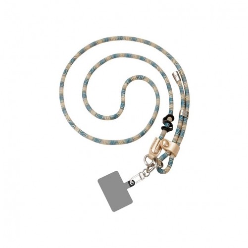 Bijou cou cordon Zoë (120cm) - Beige et bleu photo 1