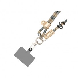 Bijou cou cordon Zoë (120cm) - Beige et bleu photo 1