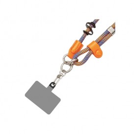 Bijou cou cordon Zoë (120cm) - Orange et bleu photo 1