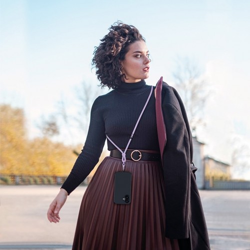 Bijou cou cordon Irène (120cm) - Mauve photo 5