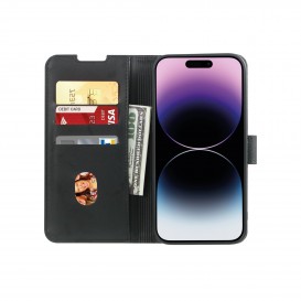 Housse portefeuille coque silicone Noire - iPhone 7 Plus, 8 Plus photo 1