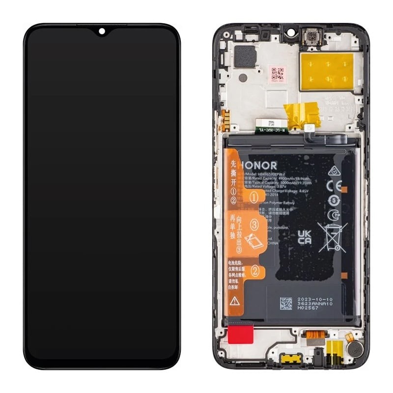Ecran avec châssis noir et batterie (Officiel) - Honor 70 lite photo 2