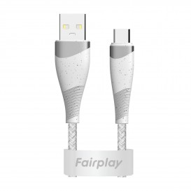 Câble USB C tressé Blanc - 2m photo 4
