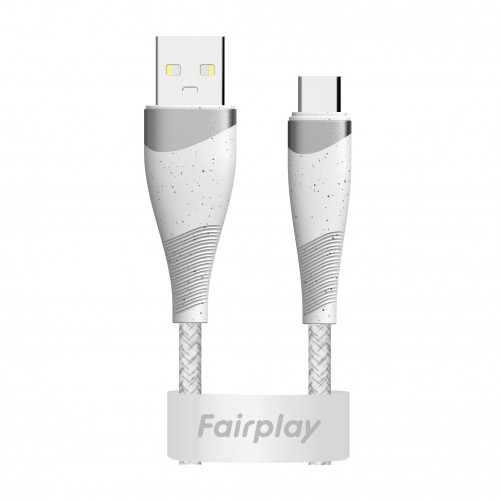 Câble USB C tressé Blanc - 2m photo 1