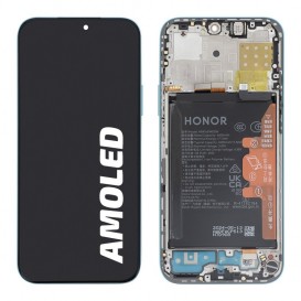 Bloc écran complet Officiel avec châssis et batterie Honor 200 Lite et Honor X8b - Bleu photo 1