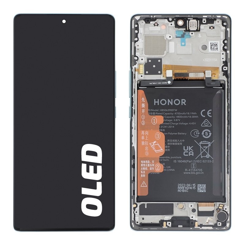 Bloc écran avec batterie Honor 70 Officiel - Vert photo 1