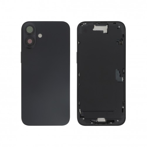 Châssis central + vitre arrière iPhone 16 Plus - Compatible - Noir photo 1