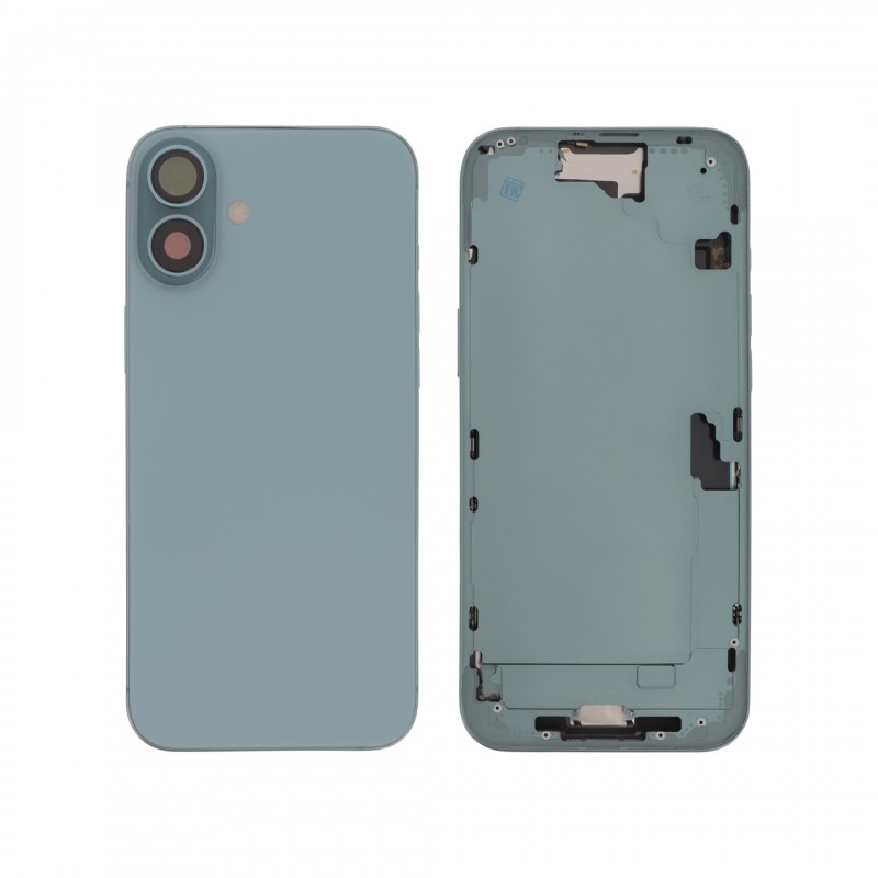 Châssis central + vitre arrière iPhone 16 Plus - Compatible - Sarcelle photo 1