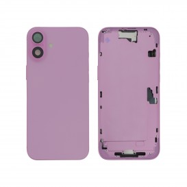 Châssis central + vitre arrière iPhone 16 Plus - Compatible - Rose photo 1