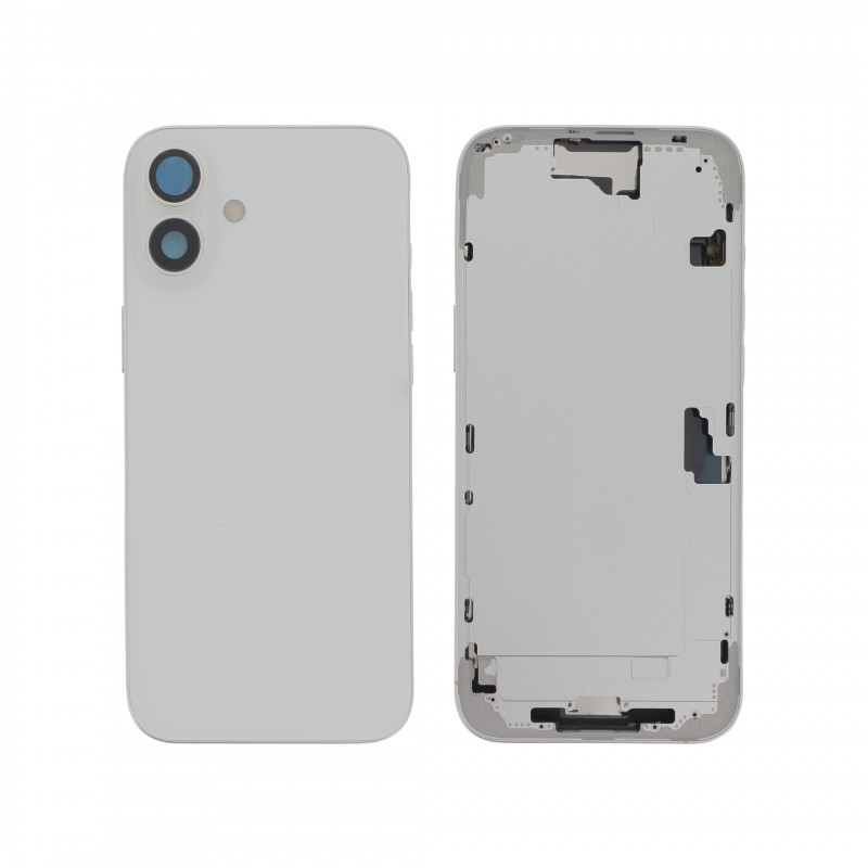 Châssis central + vitre arrière iPhone 16 Plus - Compatible - Blanc photo 1