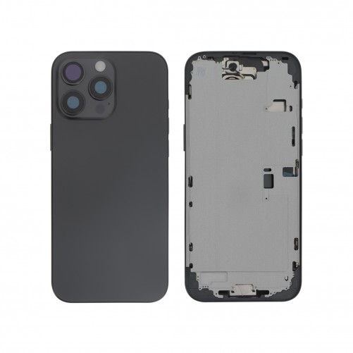 Châssis central + vitre arrière iPhone 16 Pro Max - Compatible - Titane Noir photo 1