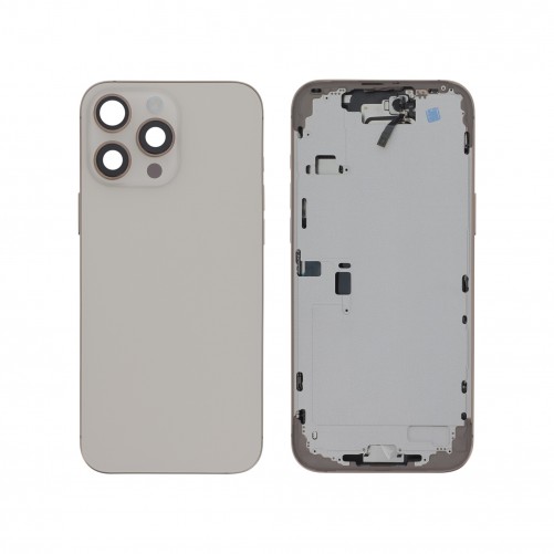 Châssis central + vitre arrière iPhone 16 Pro Max - Compatible - Titane Désert photo 1