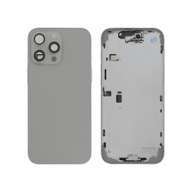 Châssis central + vitre arrière iPhone 16 Pro Max - Compatible - Titane Naturel photo 1