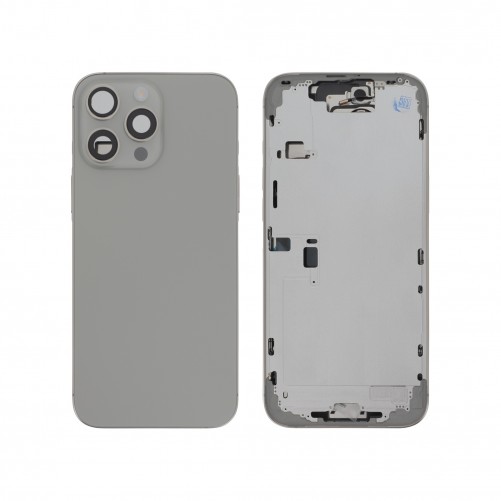 Châssis central + vitre arrière iPhone 16 Pro Max - Compatible - Titane Naturel photo 1