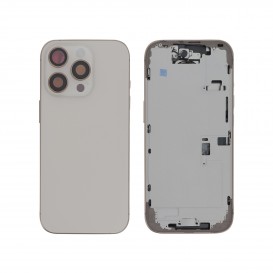 Châssis central + vitre arrière iPhone 16 Pro - Compatible - Titane Désert photo 1