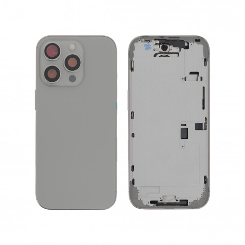 Châssis central + vitre arrière iPhone 16 Pro - Compatible - Titane Naturel photo 1
