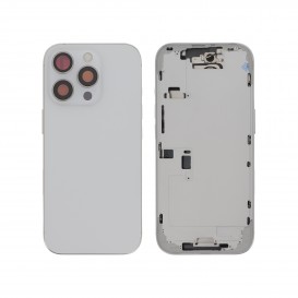 Châssis central + vitre arrière Titane iPhone 16 Pro - Compatible - Blanc photo 1