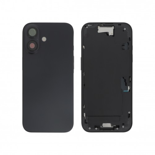 Châssis central + vitre arrière iPhone 16 - Compatible - Noir photo 1