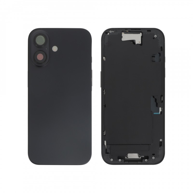 Châssis central + vitre arrière iPhone 16 - Compatible - Noir photo 1