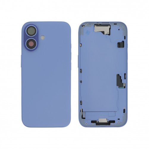 Châssis central + vitre arrière iPhone 16 - Compatible - Outremer photo 1