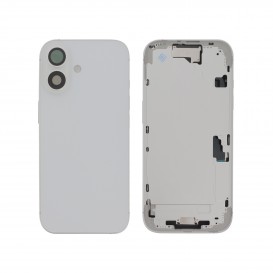 Châssis central + vitre arrière iPhone 16 - Compatible - Blanc photo 1