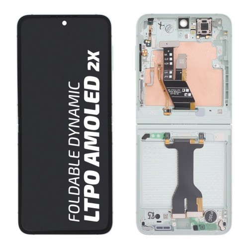 Bloc écran complet intérieur Samsung Galaxy Z Flip6 - Officiel - Vert d\'eau photo 1