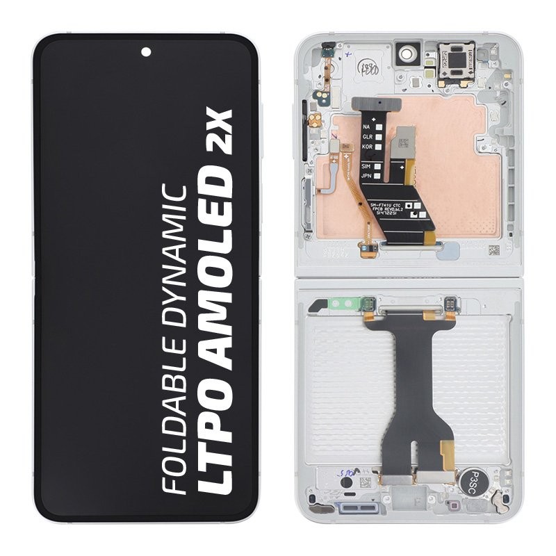 Bloc écran complet intérieur Samsung Galaxy Z Flip6 Officiel - Blanc photo 1