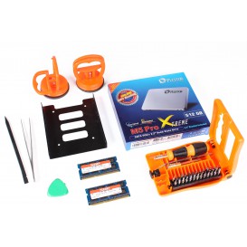 Kit nouvelle vie (SSD Plextor 512 Go + adaptateur + 2 x 8Go RAM SQP + outils)