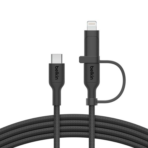 Câble Belkin 2-en-1 USB-C vers USB-C et Lightning - Noir photo 1