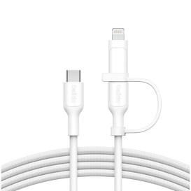 Câble Belkin 2-en-1 USB-C vers USB-C et Lightning - Blanc photo 1