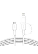 Câble Belkin 2-en-1 USB-C vers USB-C et Lightning - Blanc photo 1