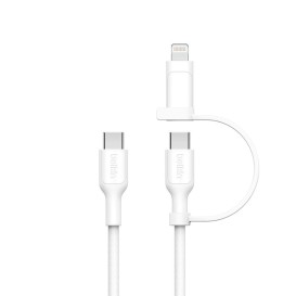 Câble Belkin 2-en-1 USB-C vers USB-C et Lightning - Blanc photo 1
