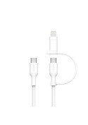 Câble Belkin 2-en-1 USB-C vers USB-C et Lightning - Blanc photo 2
