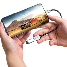 Câble Vention OTG USB-C mâle vers USB-A femelle 0,15m - Gris photo 3