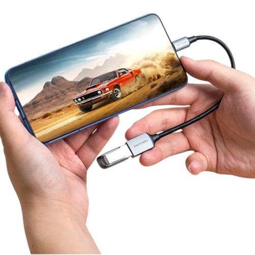 Câble Vention OTG USB-C mâle vers USB-A femelle 0,15m - Gris photo 3